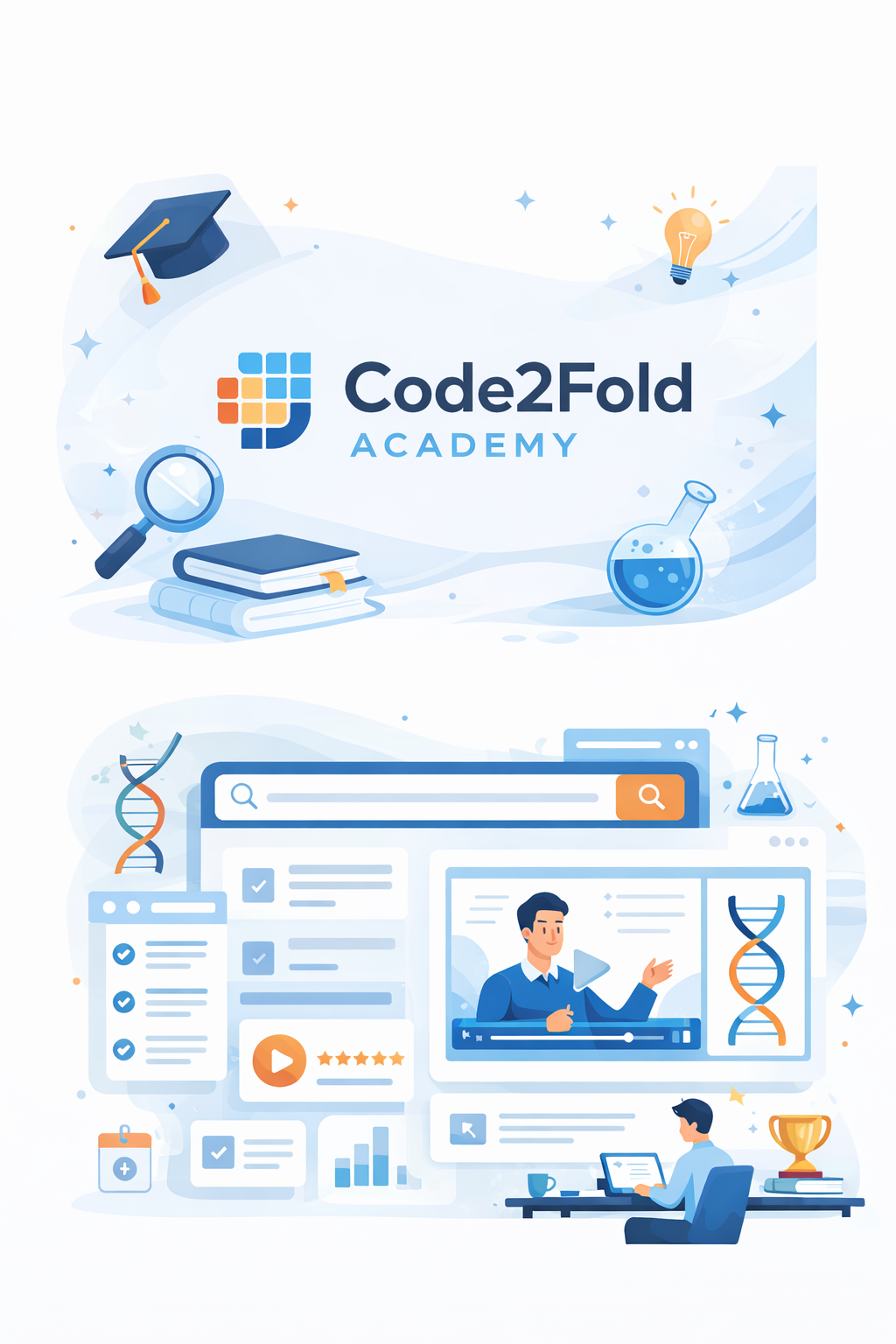 Code2Fold Academy illustration